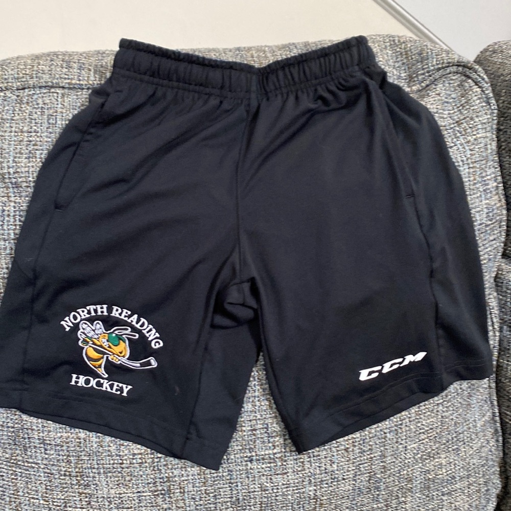 3/$22 - CCM Black Hockey Shorts, Size Youth M